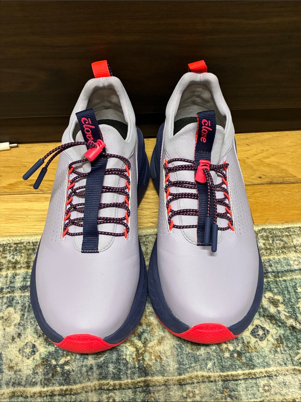 Clove Unisex Lavender Athletic Sneakers with Coral and Navy Accents W8.5 M7 EU40
